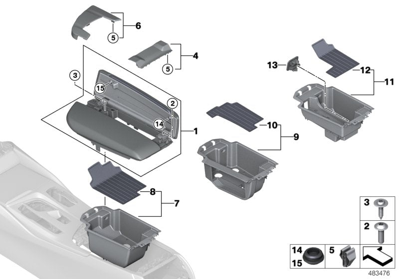 Genuine BMW 51169388139 G32 G30 G31 Armrest, Center Console, Leather CANBERRABEIGE (Inc. 620dX, 630d & 530i) | ML Performance UK UK Car Parts