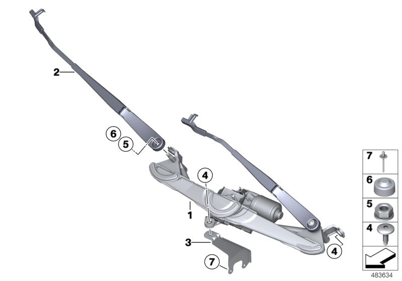 Genuine BMW 61617213272 F25 F26 Wiper Arm, Passenger's Side (Inc. X3) | ML Performance UK UK Car Parts