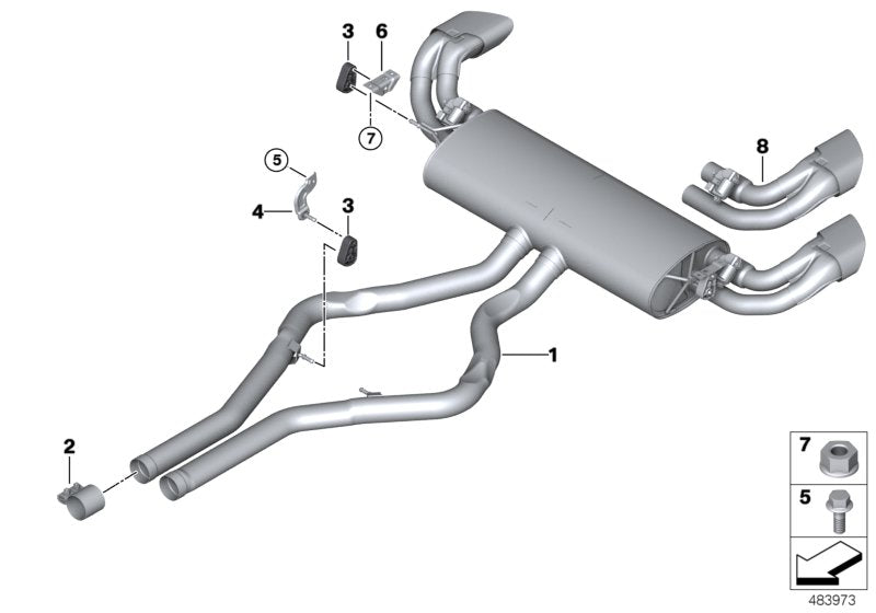 Genuine BMW 18307646119 E70 Rear Muffler (Inc. X5 50iX) | ML Performance UK UK Car Parts