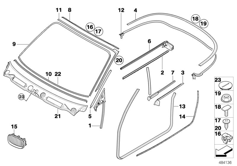 Genuine BMW 51377164988 E88 Inner Channel Sealing, Rear Right (Inc. 120d, 120i & 125i) | ML Performance UK UK Car Parts