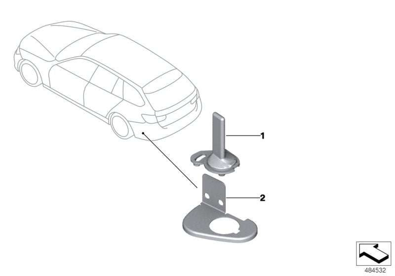 Genuine BMW 65209283639 E91 Bracket For Antenna BEHÖRDE (Inc. 330xd, 323i & 316i) | ML Performance UK UK Car Parts