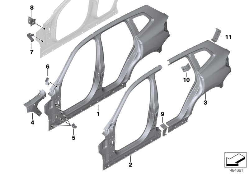 Genuine BMW 41007494553 Reinforcement Plate, D-Pillar, Left (Inc. X3) | ML Performance UK UK Car Parts