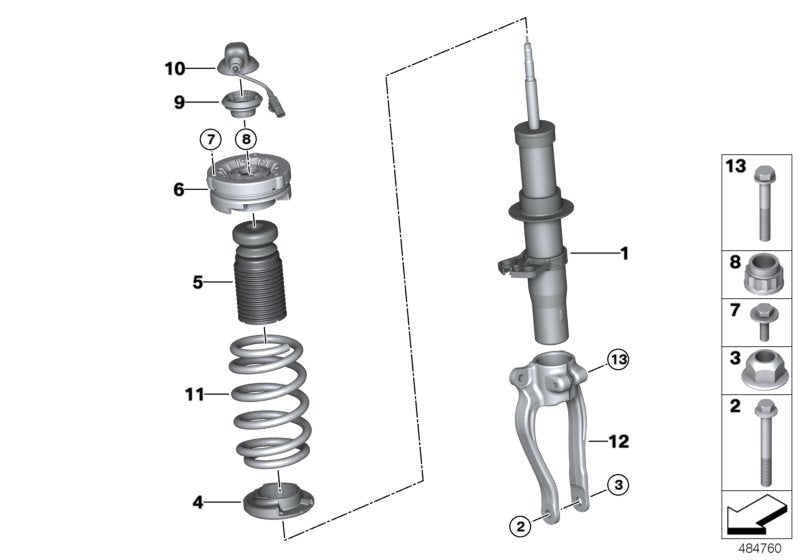 Genuine BMW 31307856893 F90 Spring Strut, Edc, Front Left (Inc. M5) | ML Performance UK UK Car Parts