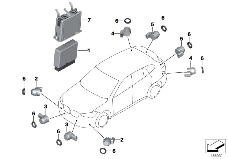 Genuine BMW 66206832305 F39 Ultrasonic Sensor, Misano Blue WC1D (Inc. X2) | ML Performance UK UK Car Parts