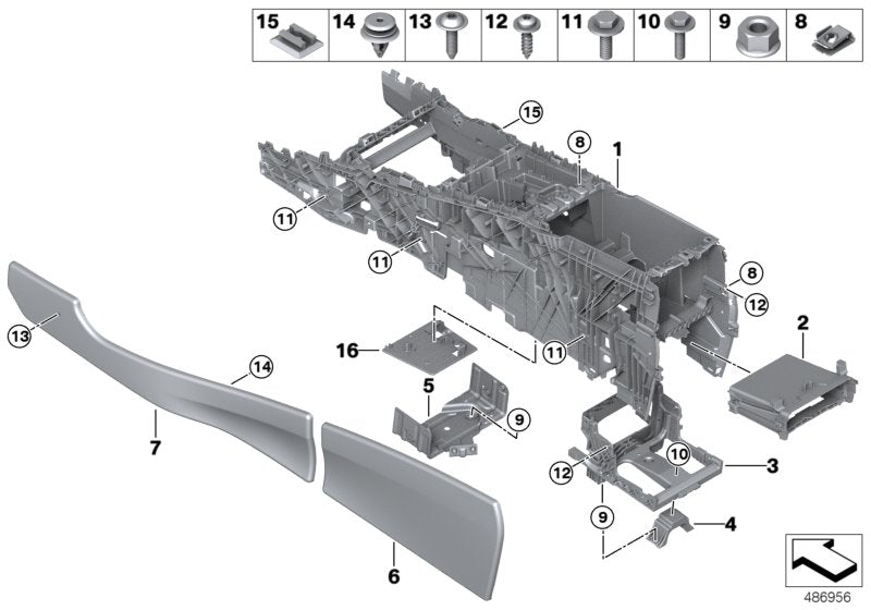 Genuine BMW 51166840308 F15 F16 Trim Panel Center Console Right Front OYSTER (Inc. X5) | ML Performance UK UK Car Parts