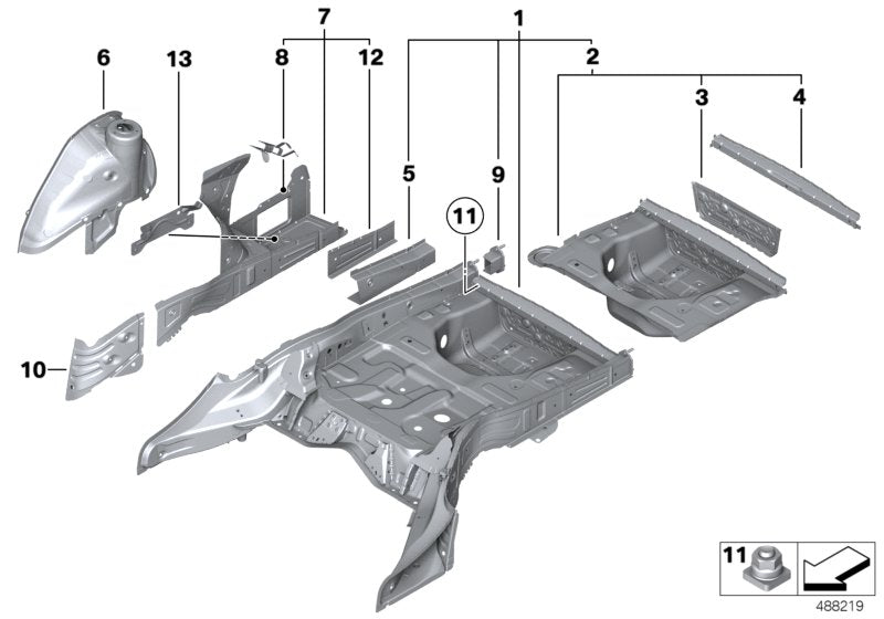 Genuine BMW 41117276193 End Plate, Side Member, Left (Inc. 535i, M550dX & 535iX) | ML Performance UK UK Car Parts