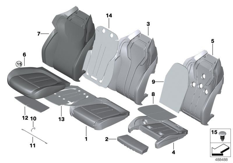 Genuine BMW 52108067025 F90 Foam Pad For Thigh Bolster (Inc. M5) | ML Performance UK UK Car Parts