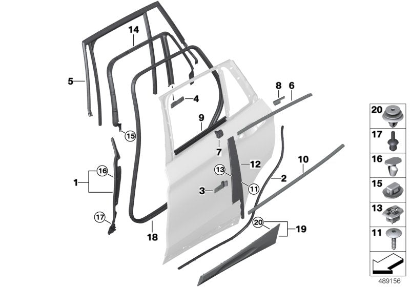 Genuine BMW 51137420516 F39 Moulding Door Rear Right BASIS (Inc. X2) | ML Performance UK UK Car Parts