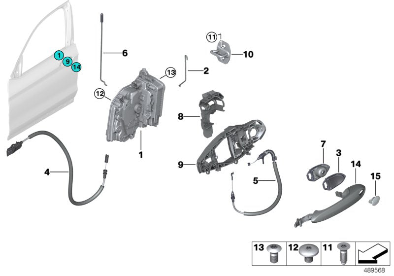 Genuine BMW 51217409277 G02 Bowden Cable, Door Opener, Front (Inc. X4 & X3 20i) | ML Performance UK UK Car Parts