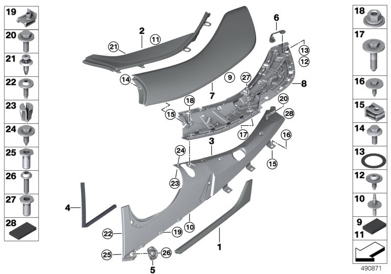 Genuine BMW 51447474381 I15 Cover Exhaust Air Grille, Left (Inc. i8) | ML Performance UK UK Car Parts