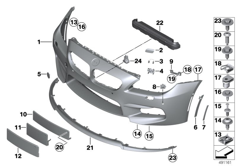 Genuine BMW 51118056810 Trim Cover, Bumper, Primed, Front M - PDC/SVC (Inc. M6)