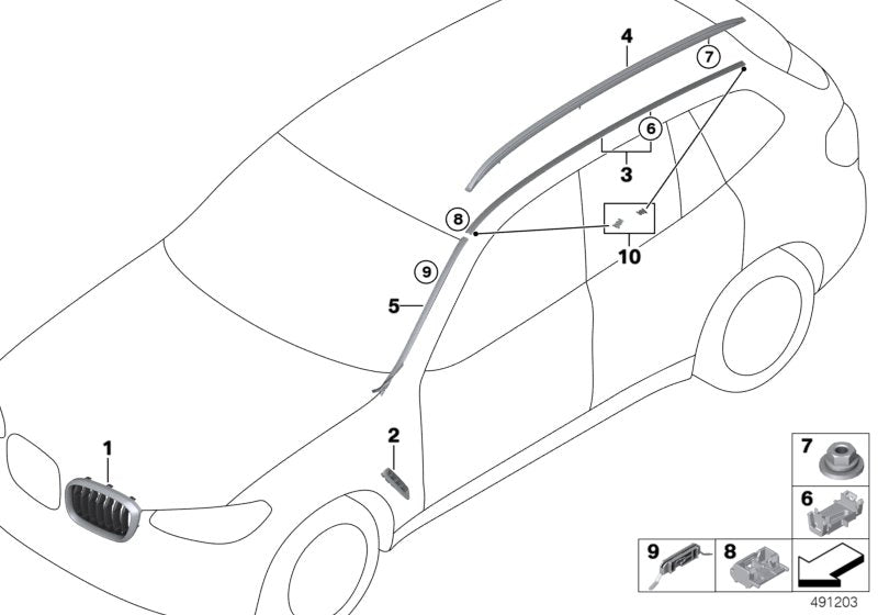 Genuine BMW 51137483862 Roof Trim Strip Right (Inc. X4) | ML Performance UK UK Car Parts