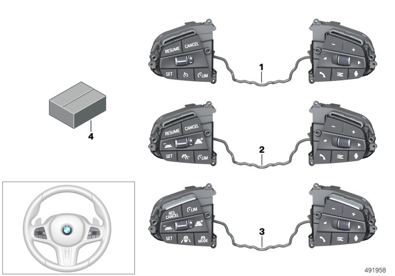 Genuine BMW 61319472808 G16 F93 G06 Switch, Multifunct. Steering Wheel (Inc. X5 M50iX, X7 M50iX & X6 40i) | ML Performance UK UK Car Parts