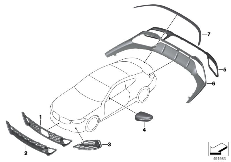 Genuine BMW 51128077464 G14 G15 TriCover, Tow Fitting, Rear CFK (Inc. 840dX, 840iX & M850iX) | ML Performance UK UK Car Parts