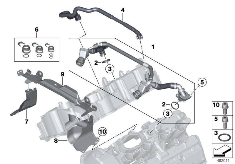 Genuine BMW 11158647961 F13 Vent Pipe (Inc. 550iX, Alpina B7L & 650iX 4.4)