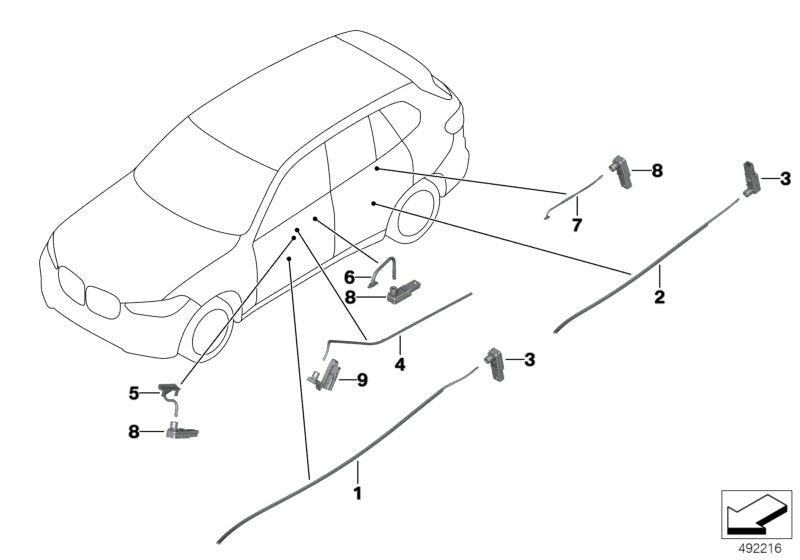 Genuine BMW 63316996271 G07 G05 G06 Optical Conduct., Door Opener, Rear Left (Inc. X7 & X6 30iX) | ML Performance UK UK Car Parts