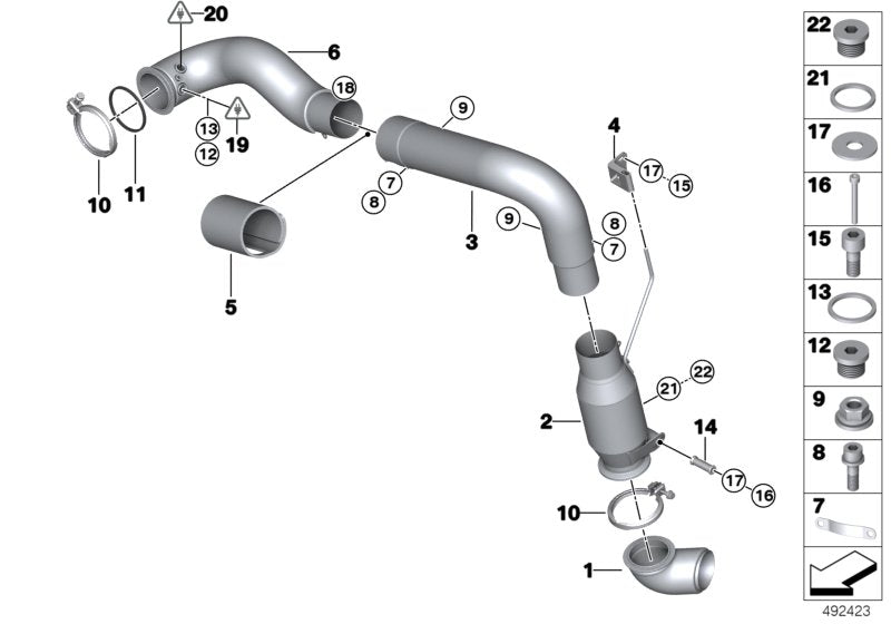 Genuine BMW 18308416346 Exhaust Pipe, Right TURBO>CATALYST (Inc. M6 GT3) | ML Performance UK UK Car Parts