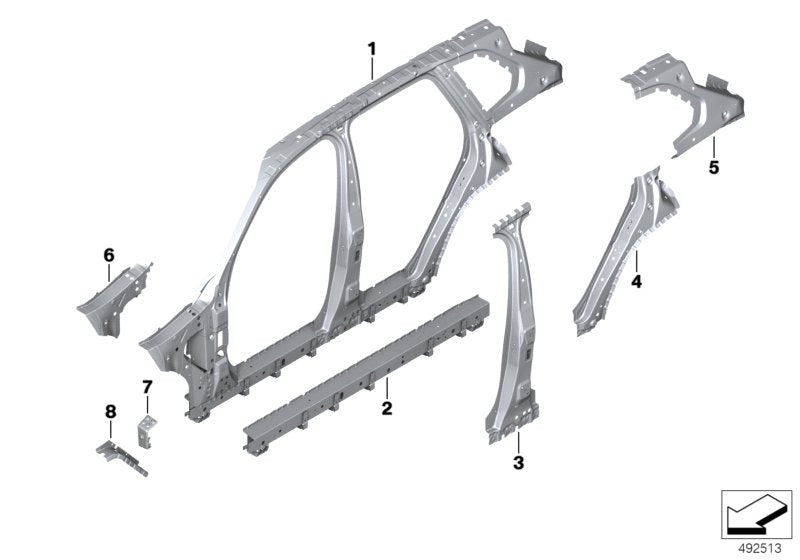 Genuine BMW 41007955061 G07 Reinforcement D-Pillar Inside Left (Inc. X7) | ML Performance UK UK Car Parts