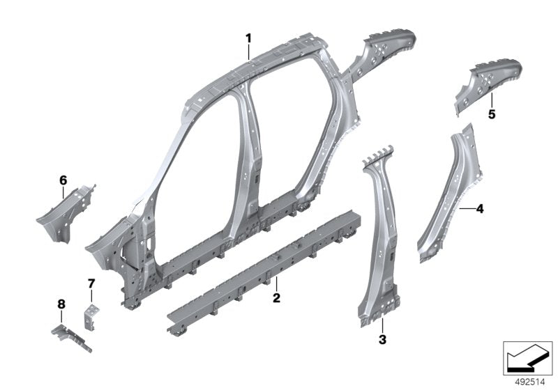 Genuine BMW 41007955066 G06 Reinforcement D-Pillar Inside Right (Inc. X6) | ML Performance UK UK Car Parts