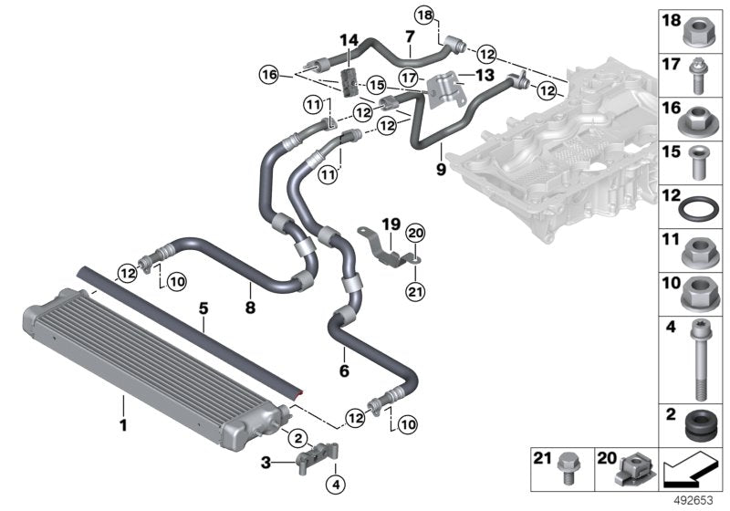 Genuine BMW 17228092204 F90 Bracket For Engine Oil Cooler Line (Inc. M5) | ML Performance UK UK Car Parts