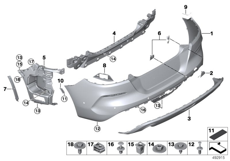 Genuine BMW 51129465217 G29 Bumper Trim Panel, Primed, Rear PDC (Inc. Z4 20i & Z4 30i) | ML Performance UK UK Car Parts