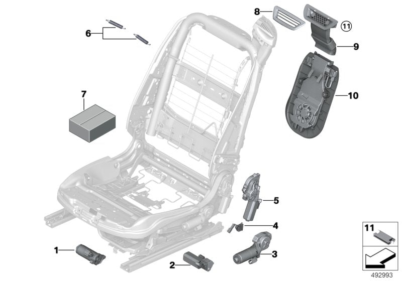 Genuine BMW 52107309657 RR6 Drive, Seat Height Adjustment Left (Inc. 425d, 430d & 440i) | ML Performance UK UK Car Parts