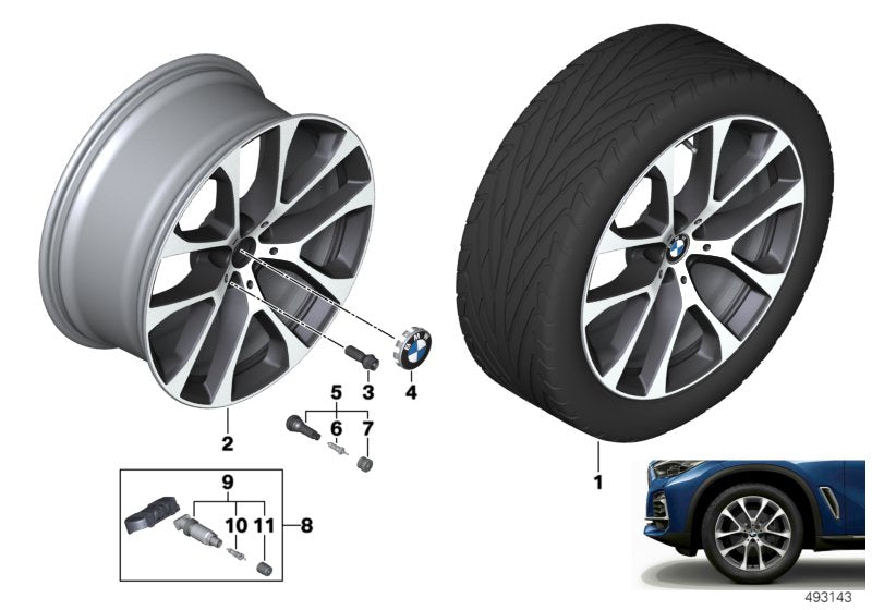 Genuine BMW 36116883758 G05 G06 Light Alloy Rim Ferricgrey 10,5JX20 ET:40 (Inc. X5) | ML Performance UK UK Car Parts