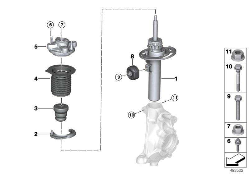 Genuine BMW 31316892900 G20 Front Right Spring Strut (Inc. 320i) | ML Performance UK UK Car Parts