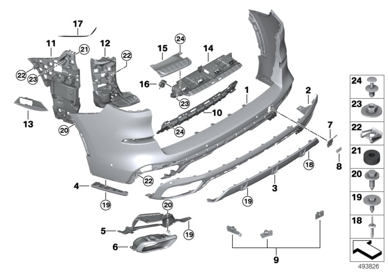 Genuine BMW 51128070332 G05 G06 Reinforcement For Bumper, Rear Lower (Inc. X5 & X6 30iX) | ML Performance UK UK Car Parts