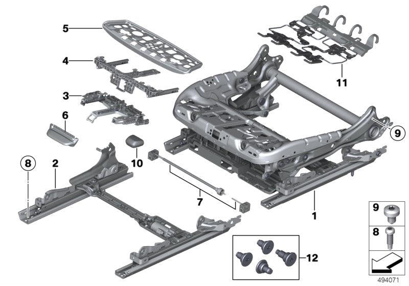 Genuine BMW 52107314201 F15 Seat Rail, Electric, Left (Inc. X6 40dX, 740dX & 750dX) | ML Performance UK UK Car Parts