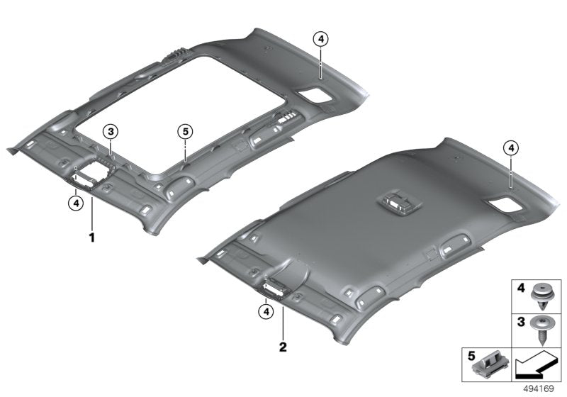 Genuine BMW 51447391158 Headlining ANTHRAZIT (Inc. X1) | ML Performance UK UK Car Parts