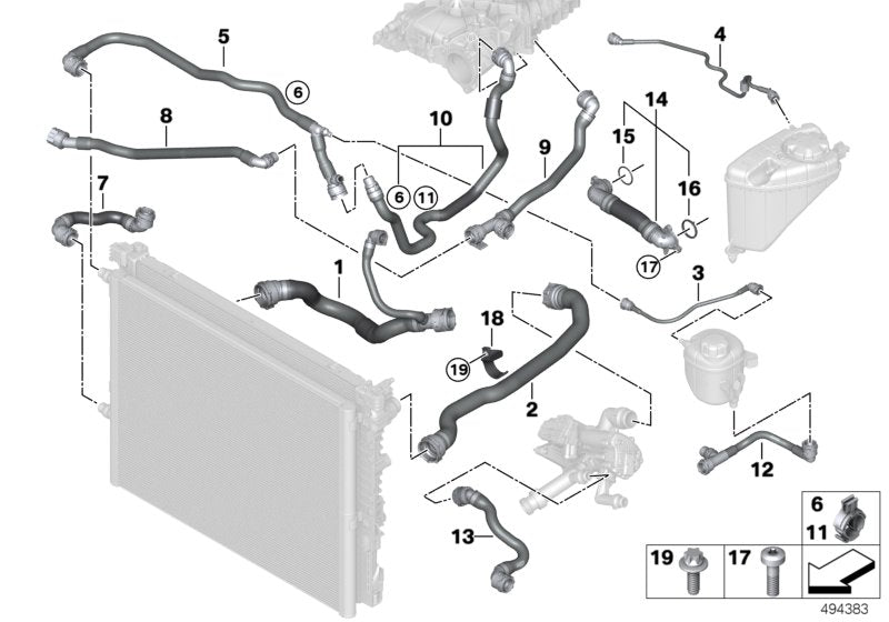 Genuine BMW 17128678507 G32 G11 Hose Electric Coolant Pump (Inc. 540iX, 540i & 740LiX) | ML Performance UK UK Car Parts