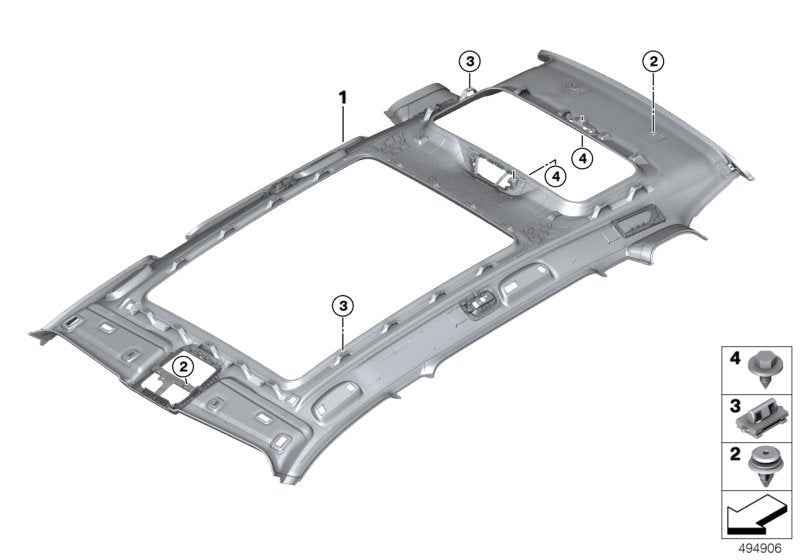 Genuine BMW 51449472384 G07 Roofliner Panorama Glass Roof Audio ELFENBEINWEISS (Inc. X7) | ML Performance UK UK Car Parts