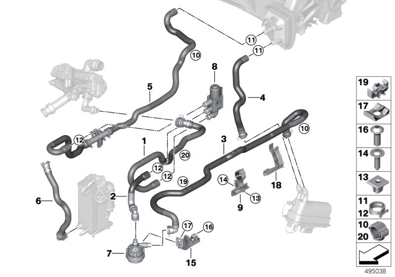 Genuine BMW 64219496099 G11 Coolant Hose, Supply Capacitor - engine (Inc. 745LeX, 745eX & 745Le) | ML Performance UK UK Car Parts