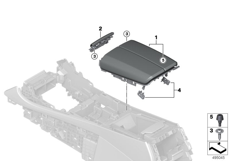 Genuine BMW 51166996547 G07 G05 G06 Armrest, Center Console, Leather ELFENBEINWEISS (Inc. X5) | ML Performance UK UK Car Parts