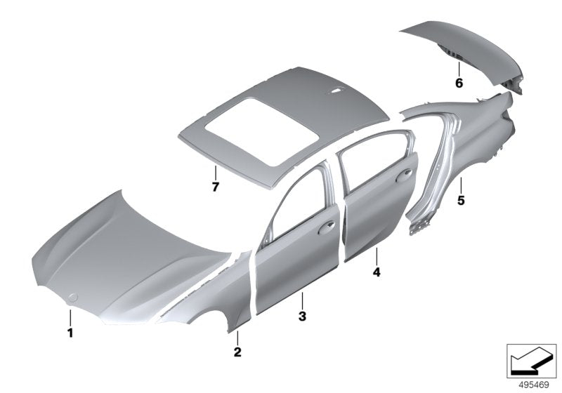 Genuine BMW 41517482278 G20 Door Rear Right (Inc. 320iX, 330e & M340i)