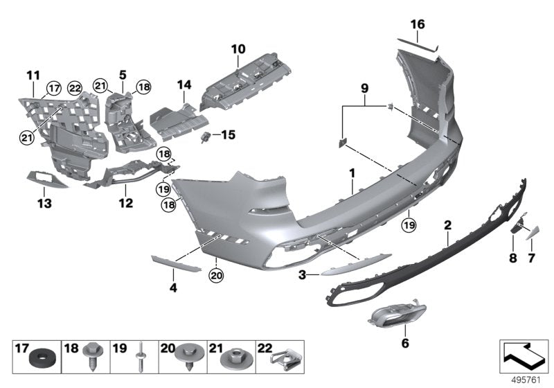 Genuine BMW 51128745744 G07 Protective Rubber Strip,Rght Rear Bumper (Inc. X7) | ML Performance UK UK Car Parts