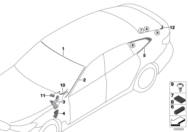 Genuine BMW 51378495574 G32 Finisher, Side Window, Rear Right (Inc. 630dX, 630i & 640i) | ML Performance UK UK Car Parts