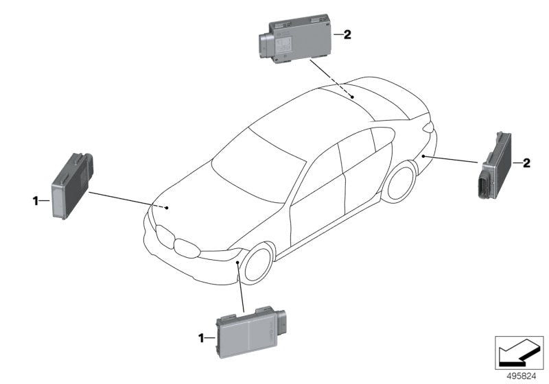 Genuine BMW 66327915643 F93 F44 RR11 Radar Sensor, Close Range SRR-01 (Inc. 630iX, X3 18d & M850iX) | ML Performance UK UK Car Parts