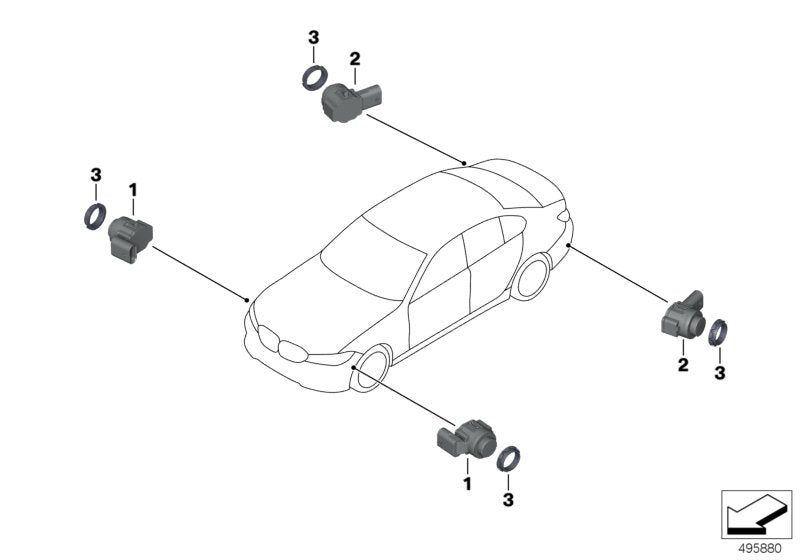 Genuine BMW 66209459569 G20 G21 Ultrasonic Sensor, Oxide Gray Ii Met. WC4A (Inc. 320iX, 330iX & 330e) | ML Performance UK UK Car Parts