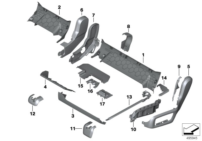 Genuine BMW 52207955171 G07 Cover, Seat Rail, Rear Left SCHWARZ (Inc. X7) | ML Performance UK UK Car Parts