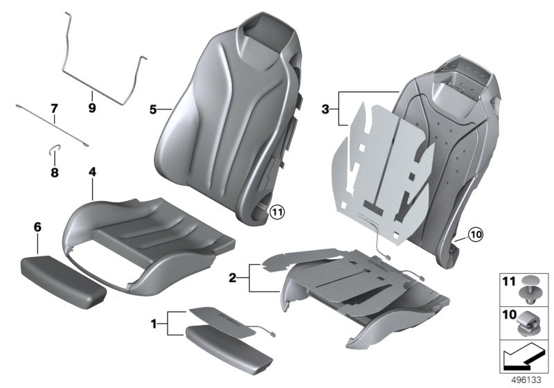 Genuine BMW 52107327589 Sports Seat Cover Leather Left SCHWARZ (Inc. 428i, 430iX & 435i) | ML Performance UK UK Car Parts