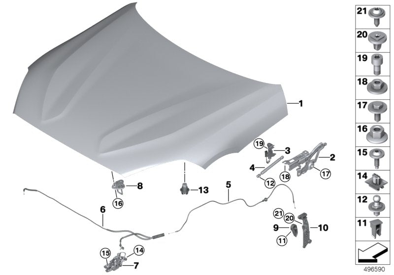 Genuine BMW 41008495966 G29 Right Engine Hood Hinge (Inc. Z4 M40i, Z4 30i & Z4 20i) | ML Performance UK UK Car Parts