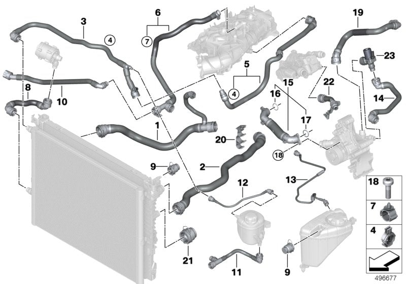 Genuine BMW 17128678491 G32 G30 G11 Coolant Return Line Engine - radiator (Inc. 530iX, 520i & 530i) | ML Performance UK UK Car Parts