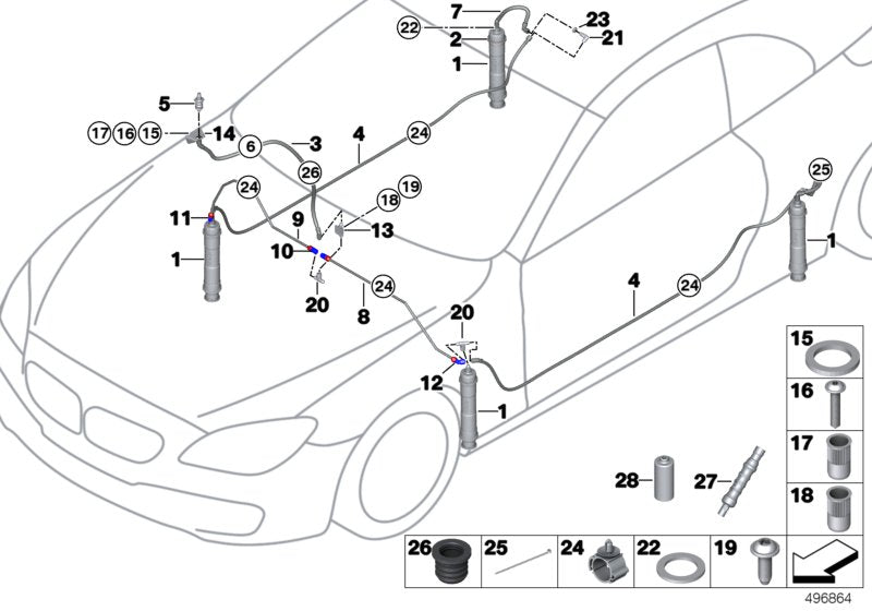 Genuine BMW 71128420402 Pressure Hose Assy FRONT > REAR (Inc. M6 GT3) | ML Performance UK UK Car Parts