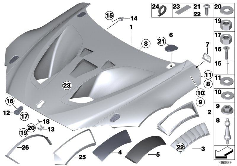 Genuine BMW 41618428332 Shim F. BONNET PIN (Inc. M6 GT3) | ML Performance UK UK Car Parts