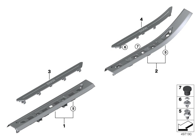 Genuine BMW 51478094813 G07 Insert Door Sill, Left Rear M (Inc. X7) | ML Performance UK UK Car Parts