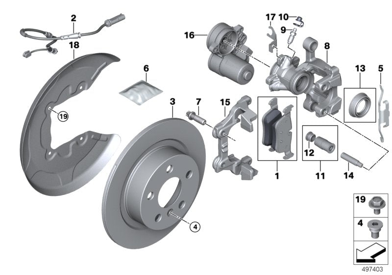 Genuine BMW 34206895443 F39 F40 F44 Calliper Carrier (Inc. X1 & X2 18dX) | ML Performance UK UK Car Parts