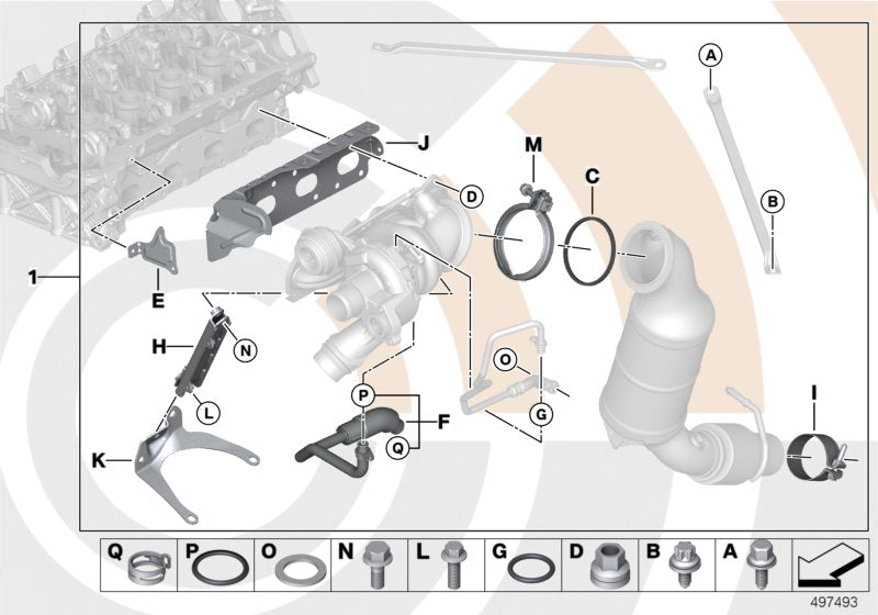 Genuine BMW 11652469934 Installation Kit For Turbocharger VALUE LINE (Inc. 328dX, 328d & 320dX) | ML Performance UK UK Car Parts