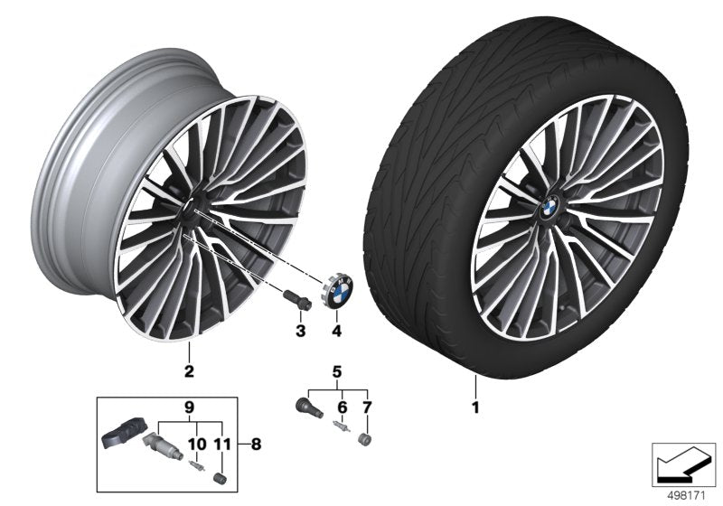 Genuine BMW 36116887603 G12 G11 Light Alloy Rim Ferricgrey 10JX20 ET:41 (Inc. 745e, 730Ld & 750i)